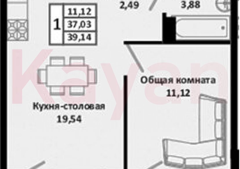 Продажа 2-комн. квартиры, 37.03 кв.м фото 0 Продажа 2-комн. квартиры, 37.03 кв.м фото 0