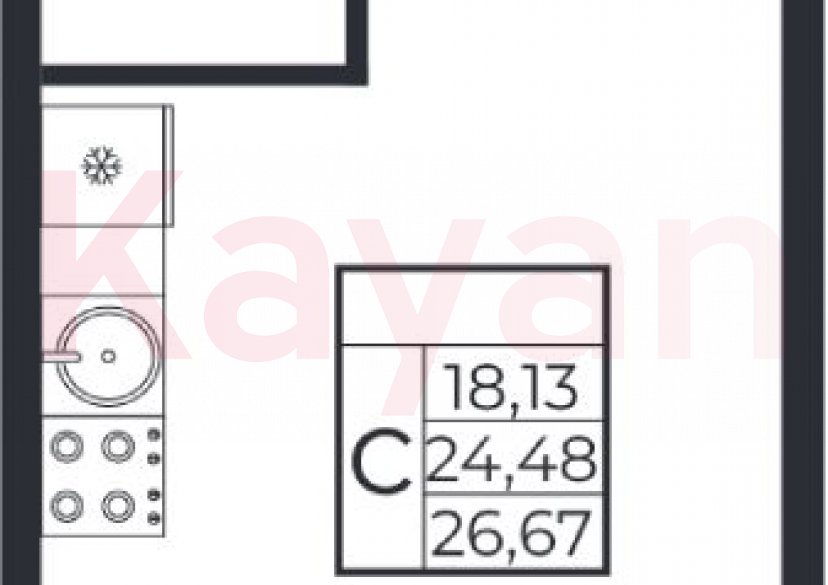 Продажа студии, 24.48 кв.м фото 0 Продажа студии, 24.48 кв.м фото 0