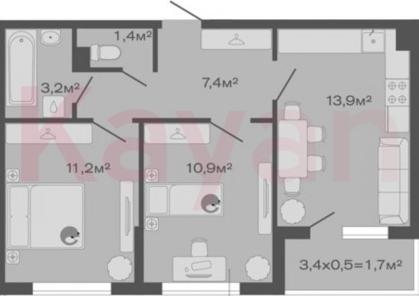 Продажа 2-комн. квартиры, 48 кв.м фото 0 Продажа 2-комн. квартиры, 48 кв.м фото 0
