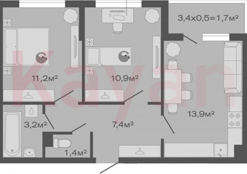 Продажа 2-комн. квартиры, 48 кв.м фото 0 Продажа 2-комн. квартиры, 48 кв.м фото 0