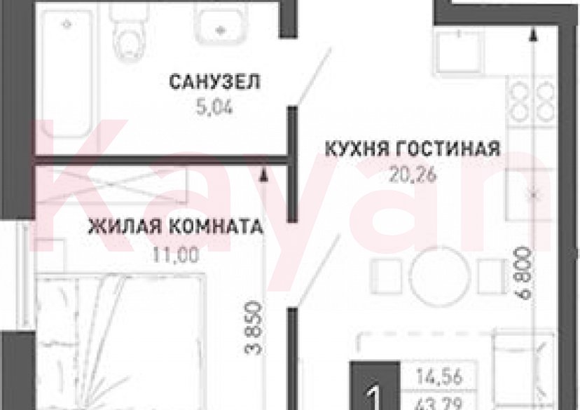 Продажа 1-комн. квартиры, 40.23 кв.м фото 0