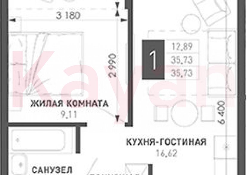 Продажа 1-комн. квартиры, 31.95 кв.м фото 0 Продажа 1-комн. квартиры, 31.95 кв.м фото 0