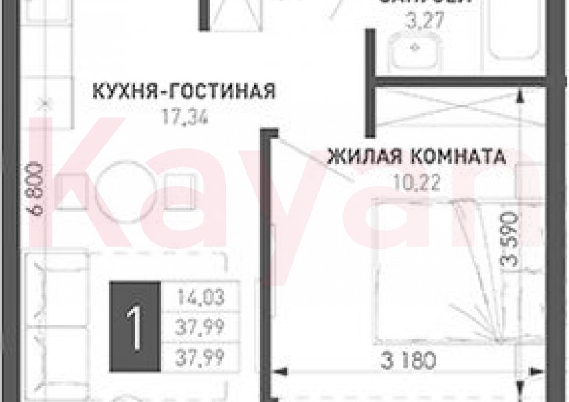 Продажа 1-комн. квартиры, 34.18 кв.м фото 0