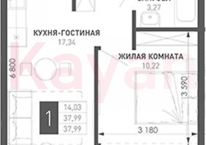 Продажа 1-комн. квартиры, 34.18 кв.м фото 0
