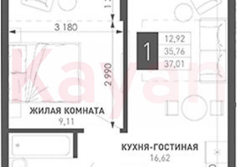 Продажа 1-комн. квартиры, 31.95 кв.м фото 0 Продажа 1-комн. квартиры, 31.95 кв.м фото 0