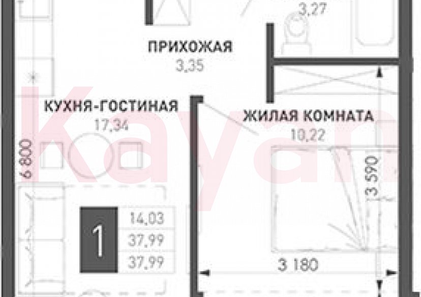Продажа 1-комн. квартиры, 34.18 кв.м фото 0 Продажа 1-комн. квартиры, 34.18 кв.м фото 0