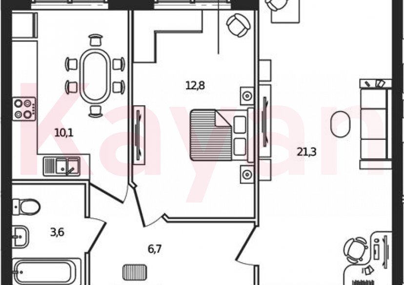 Продажа 2-комн. квартиры, 54.5 кв.м фото 0 Продажа 2-комн. квартиры, 54.5 кв.м фото 0
