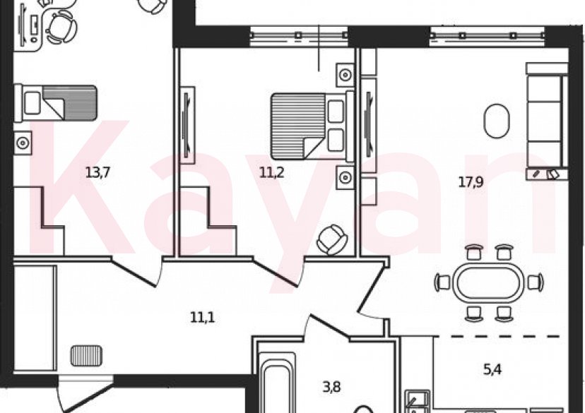 Продажа 3-комн. квартиры, 63.1 кв.м фото 0 Продажа 3-комн. квартиры, 63.1 кв.м фото 0