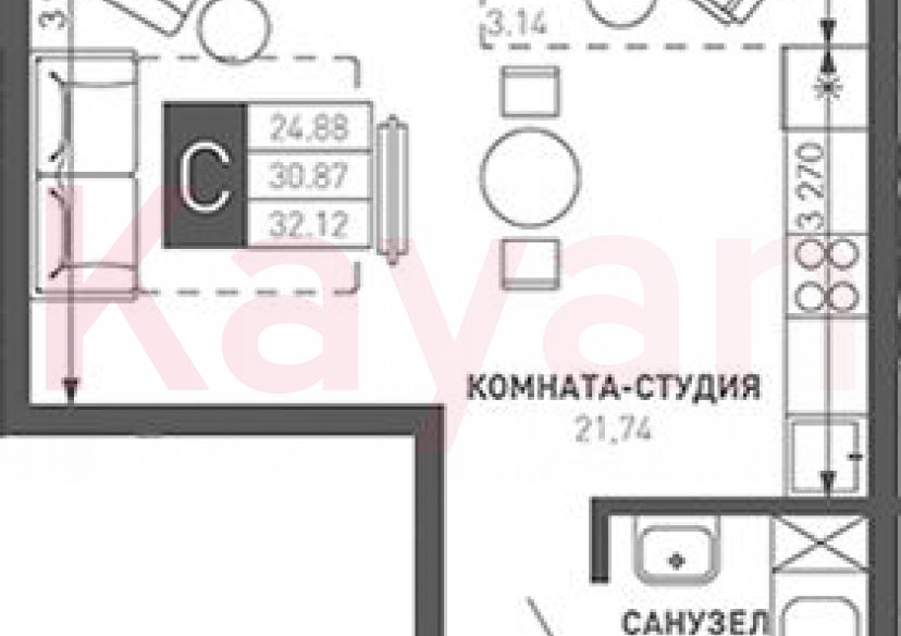 Продажа студии, 30.87 кв.м фото 0