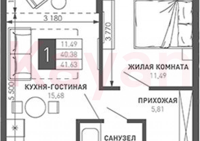 Продажа 1-комн. квартиры, 40.38 кв.м фото 0