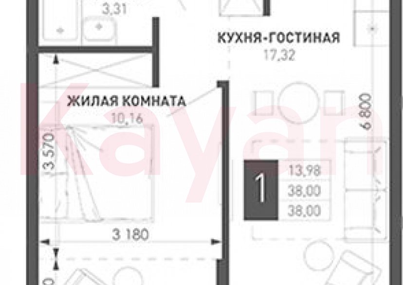 Продажа 1-комн. квартиры, 34.18 кв.м фото 0 Продажа 1-комн. квартиры, 34.18 кв.м фото 0
