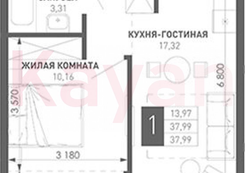 Продажа 1-комн. квартиры, 34.17 кв.м фото 0