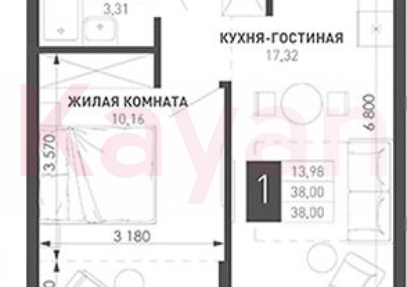 Продажа 1-комн. квартиры, 34.18 кв.м фото 0 Продажа 1-комн. квартиры, 34.18 кв.м фото 0