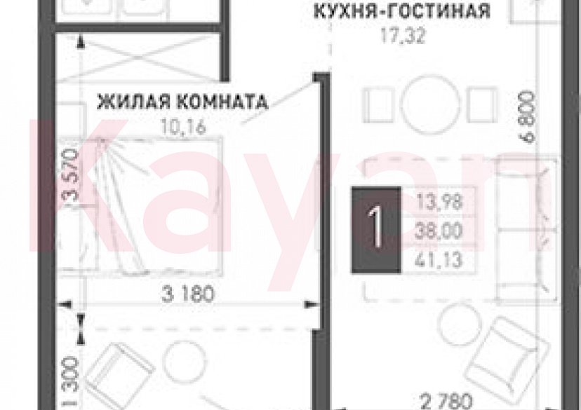 Продажа 1-комн. квартиры, 34.18 кв.м фото 0
