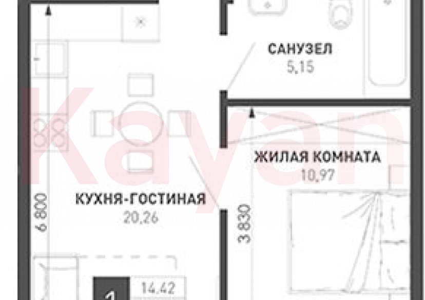 Продажа 1-комн. квартиры, 40.65 кв.м фото 0