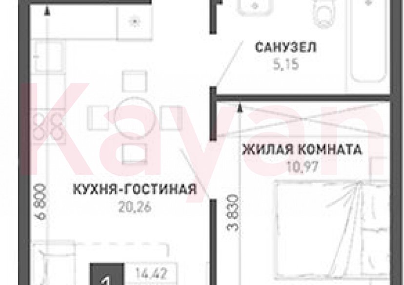 Продажа 1-комн. квартиры, 40.65 кв.м фото 0