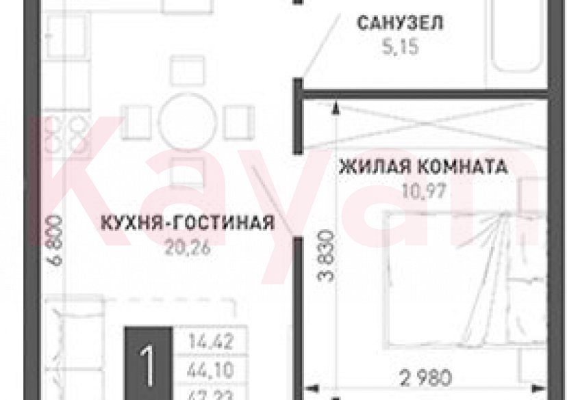 Продажа 1-комн. квартиры, 40.65 кв.м фото 0 Продажа 1-комн. квартиры, 40.65 кв.м фото 0