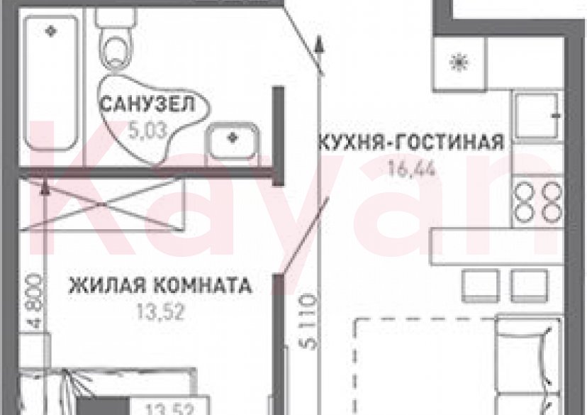 Продажа 1-комн. квартиры, 42.74 кв.м фото 0