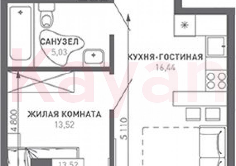 Продажа 1-комн. квартиры, 42.74 кв.м фото 0 Продажа 1-комн. квартиры, 42.74 кв.м фото 0