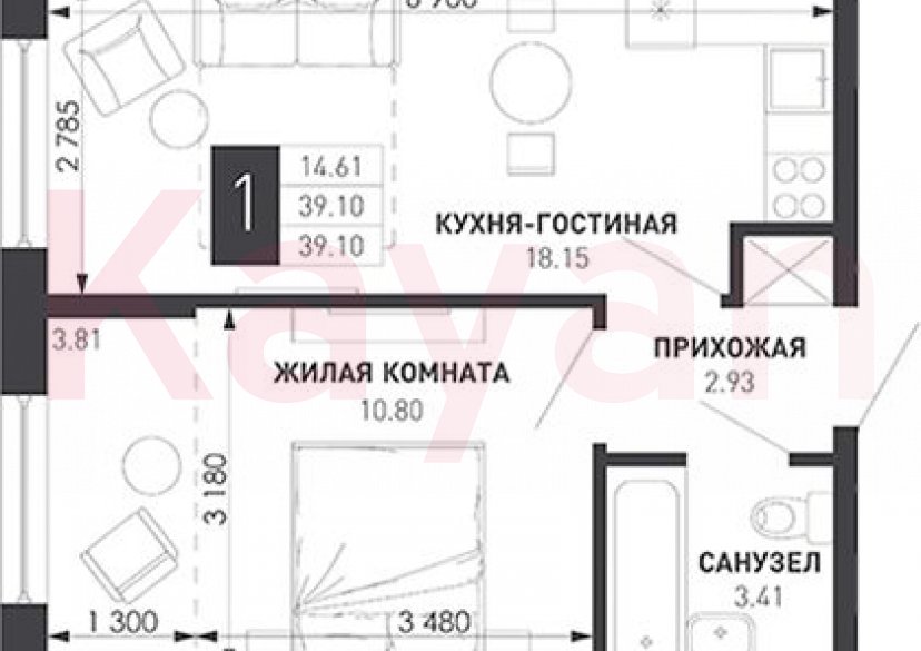 Продажа 1-комн. квартиры, 35.29 кв.м фото 0