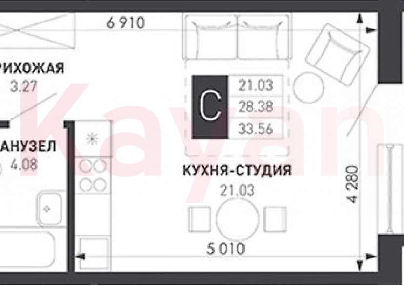 Продажа студии, 28.38 кв.м фото 0