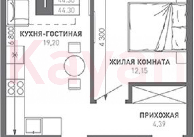 Продажа 1-комн. квартиры, 44.3 кв.м фото 0 Продажа 1-комн. квартиры, 44.3 кв.м фото 0