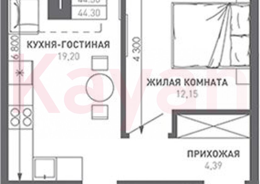Продажа 1-комн. квартиры, 44.3 кв.м фото 0