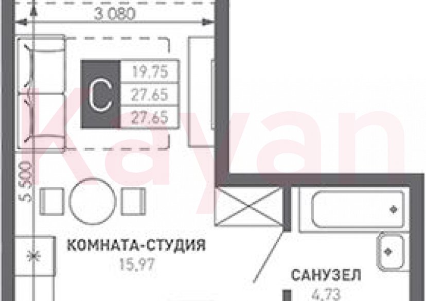 Продажа студии, 27.65 кв.м фото 0