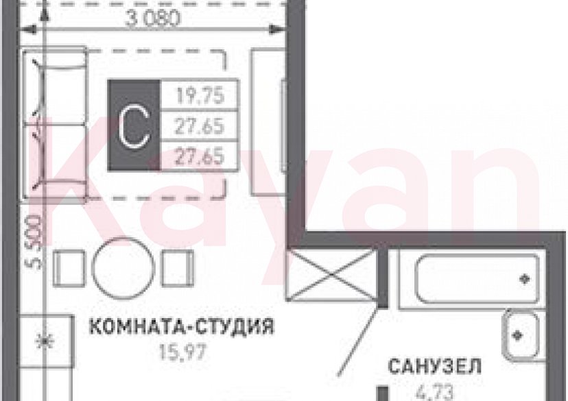 Продажа студии, 27.65 кв.м фото 0