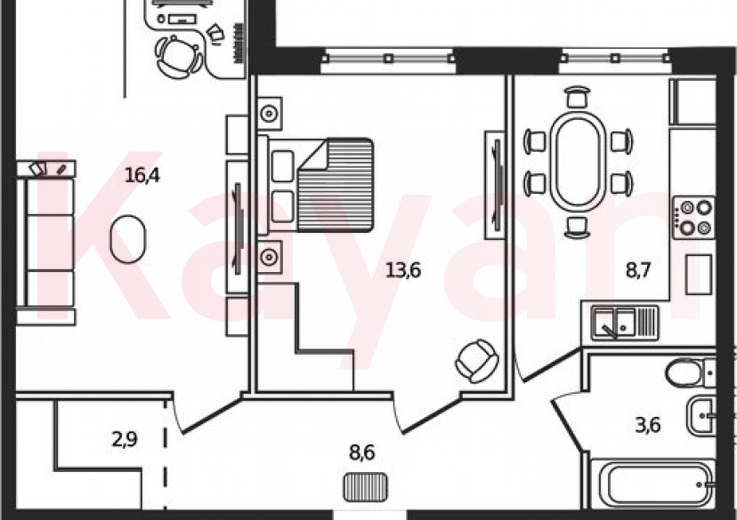 Продажа 2-комн. квартиры, 53.8 кв.м фото 0 Продажа 2-комн. квартиры, 53.8 кв.м фото 0