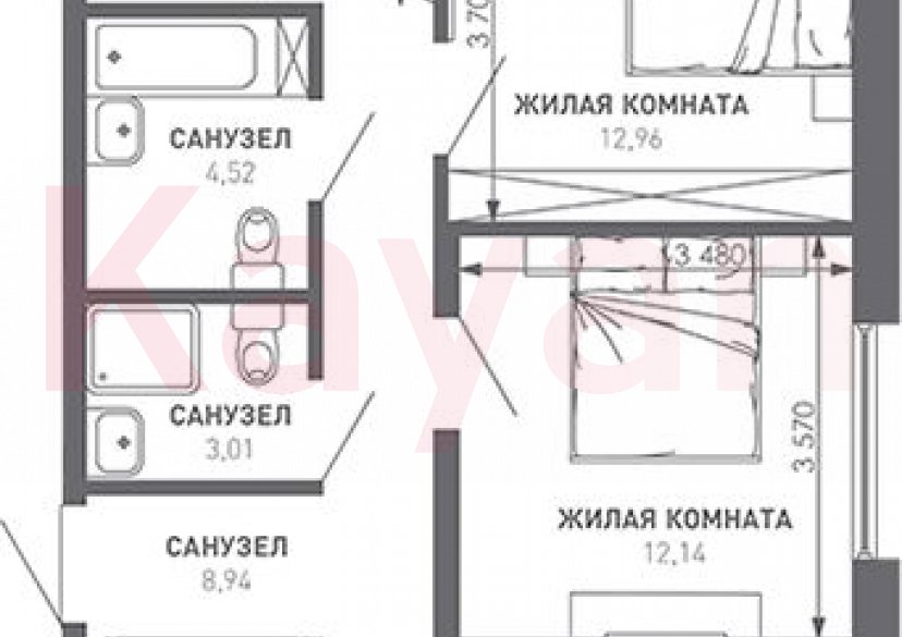 Продажа 3-комн. квартиры, 74.36 кв.м фото 0