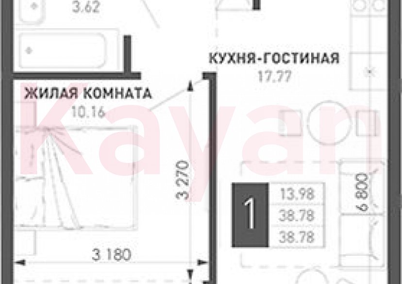 Продажа 1-комн. квартиры, 34.96 кв.м фото 0 Продажа 1-комн. квартиры, 34.96 кв.м фото 0