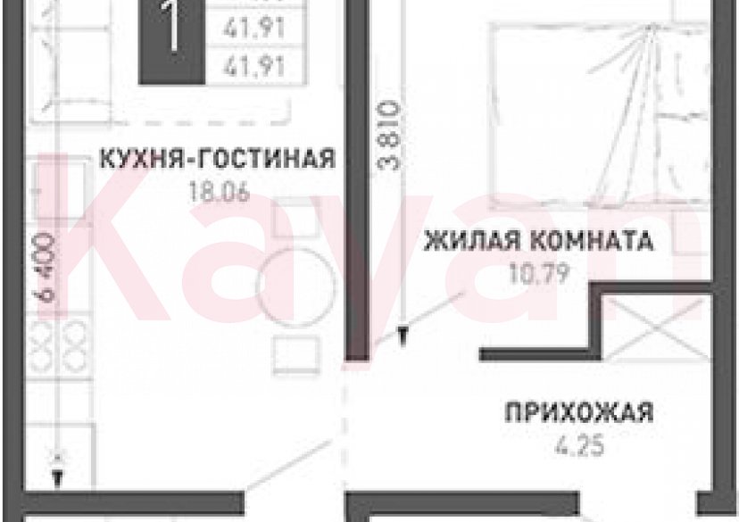 Продажа 1-комн. квартиры, 38.1 кв.м фото 0