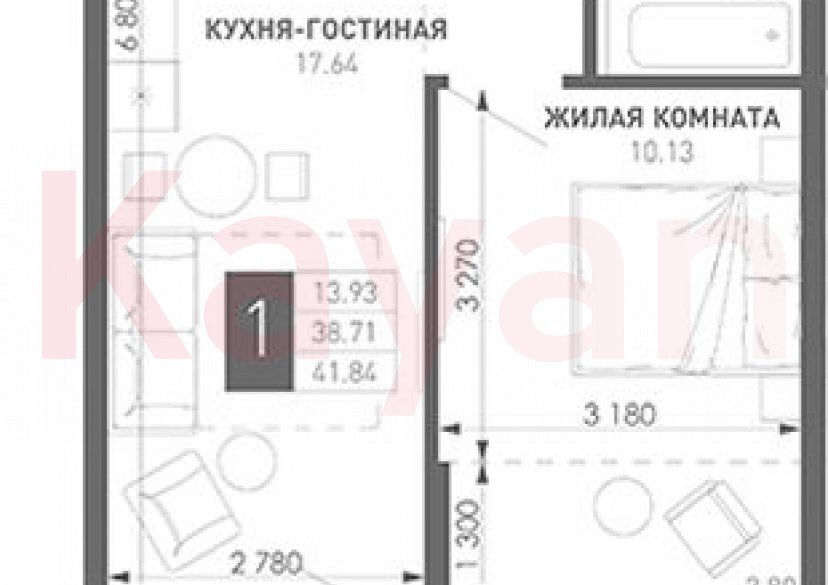 Продажа 1-комн. квартиры, 34.91 кв.м фото 0