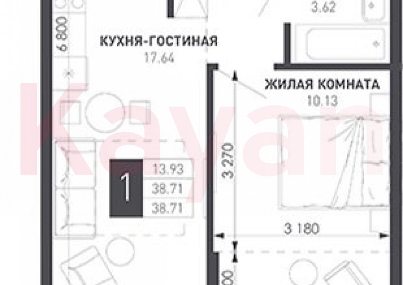 Продажа 1-комн. квартиры, 34.91 кв.м фото 0 Продажа 1-комн. квартиры, 34.91 кв.м фото 0