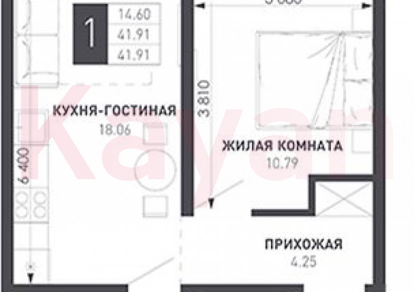 Продажа 1-комн. квартиры, 38.1 кв.м фото 0