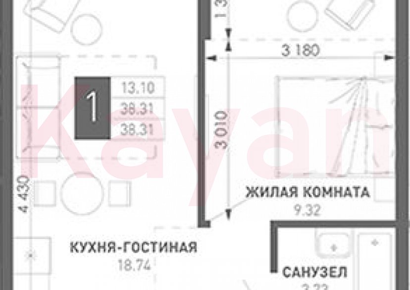 Продажа 1-комн. квартиры, 34.53 кв.м фото 0 Продажа 1-комн. квартиры, 34.53 кв.м фото 0