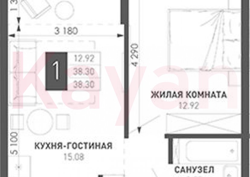 Продажа 1-комн. квартиры, 34.52 кв.м фото 0 Продажа 1-комн. квартиры, 34.52 кв.м фото 0