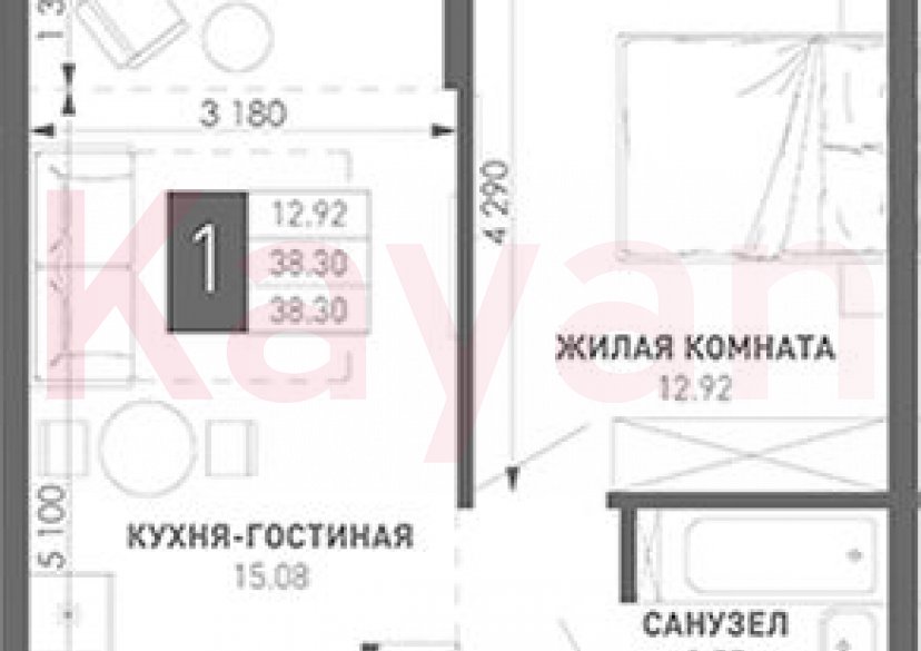 Продажа 1-комн. квартиры, 34.52 кв.м фото 0