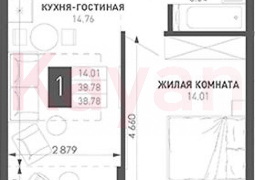 Продажа 1-комн. квартиры, 35.35 кв.м фото 0 Продажа 1-комн. квартиры, 35.35 кв.м фото 0