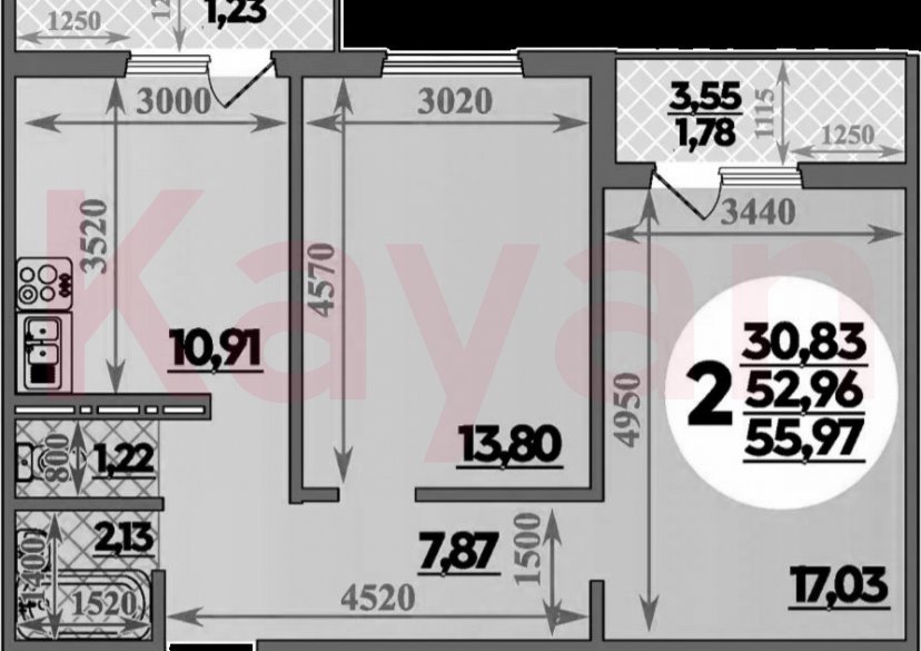 Продажа 2-комн. квартиры, 52.96 кв.м фото 0
