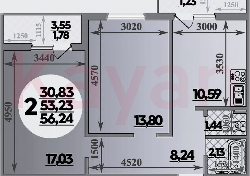 Продажа 2-комн. квартиры, 53.23 кв.м фото 0