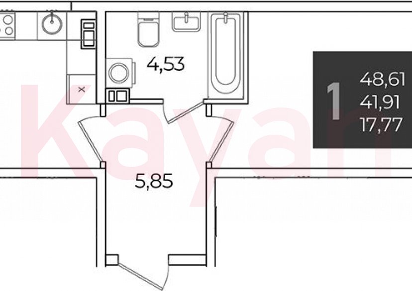 Продажа 1-комн. квартиры, 41.91 кв.м фото 0 Продажа 1-комн. квартиры, 41.91 кв.м фото 0