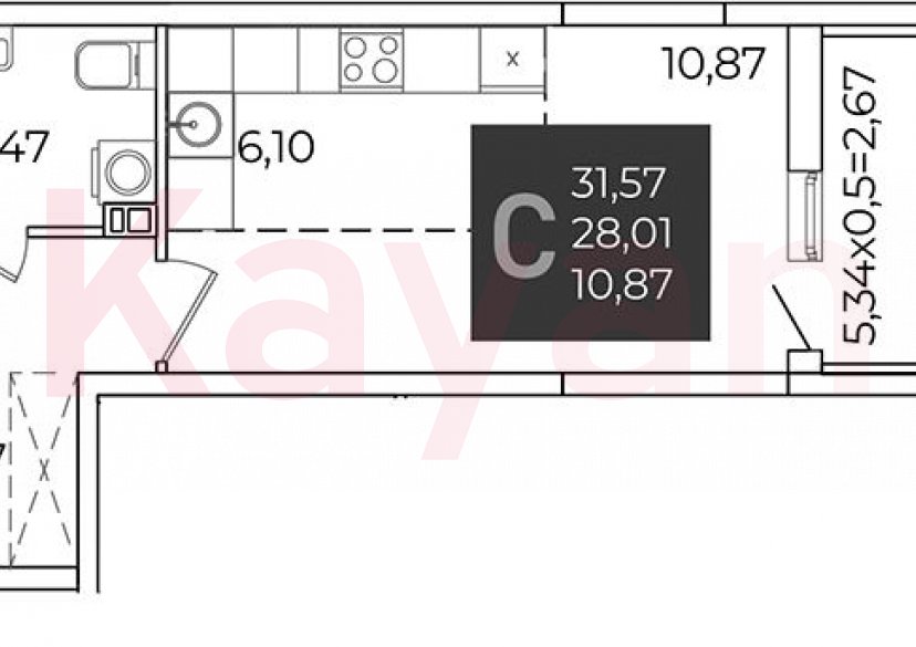 Продажа студии, 28.01 кв.м фото 0