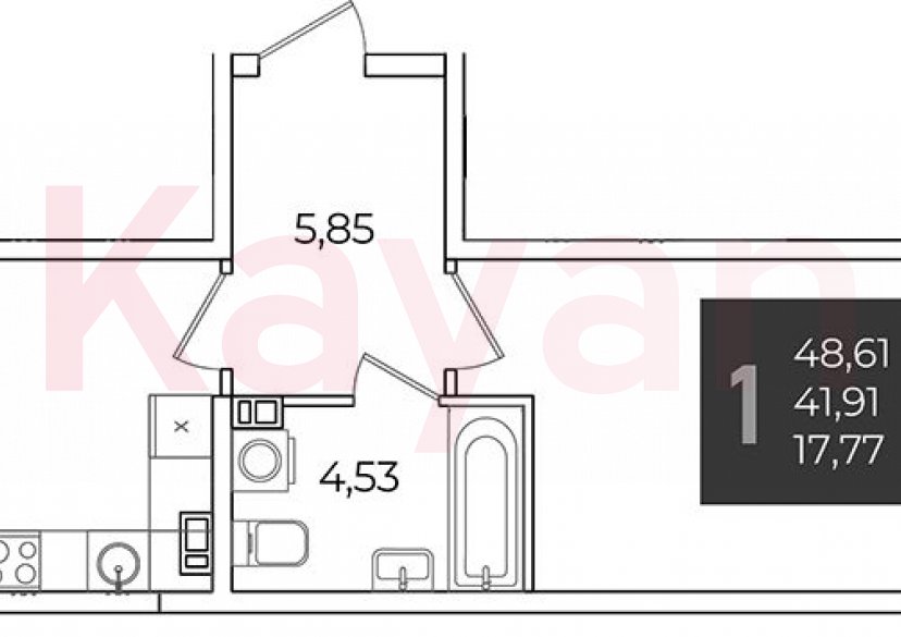 Продажа 1-комн. квартиры, 41.91 кв.м фото 0