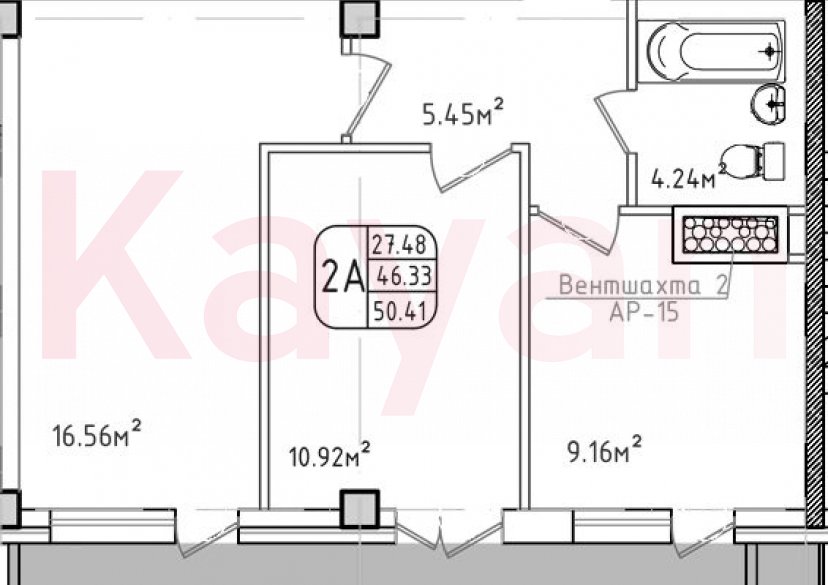 Продажа 2-комн. квартиры, 46.33 кв.м фото 0 Продажа 2-комн. квартиры, 46.33 кв.м фото 0