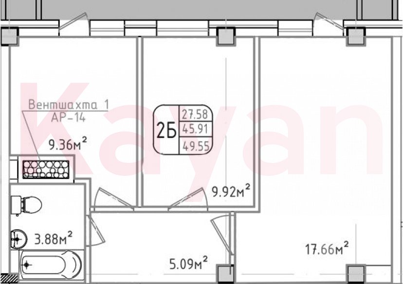 Продажа 2-комн. квартиры, 45.91 кв.м фото 0 Продажа 2-комн. квартиры, 45.91 кв.м фото 0
