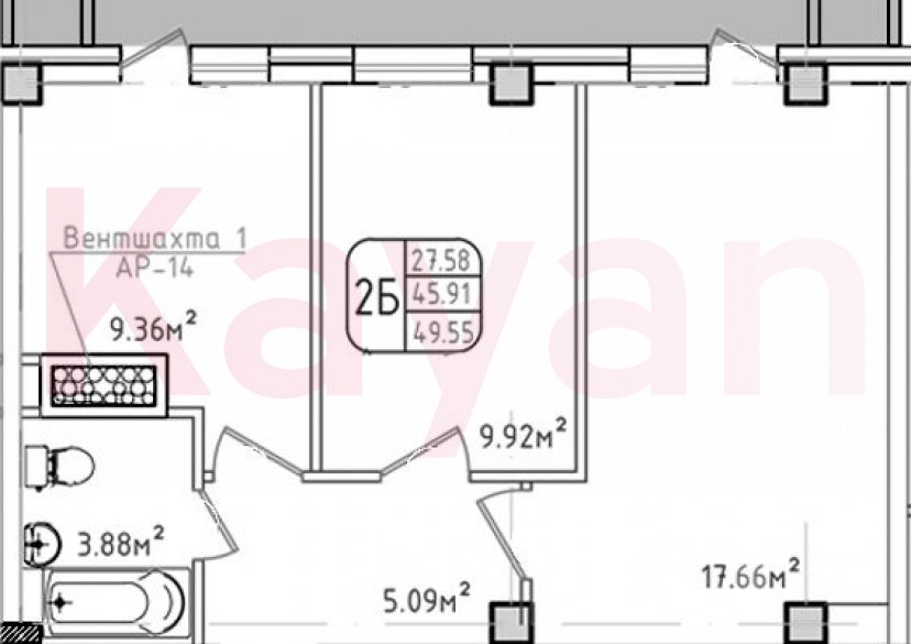 Продажа 2-комн. квартиры, 45.91 кв.м фото 0 Продажа 2-комн. квартиры, 45.91 кв.м фото 0
