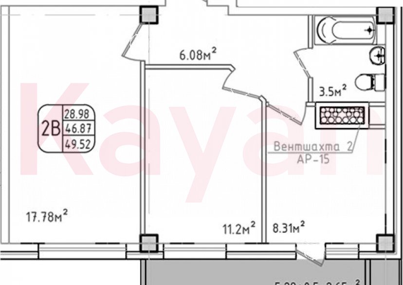 Продажа 2-комн. квартиры, 46.87 кв.м фото 0 Продажа 2-комн. квартиры, 46.87 кв.м фото 0