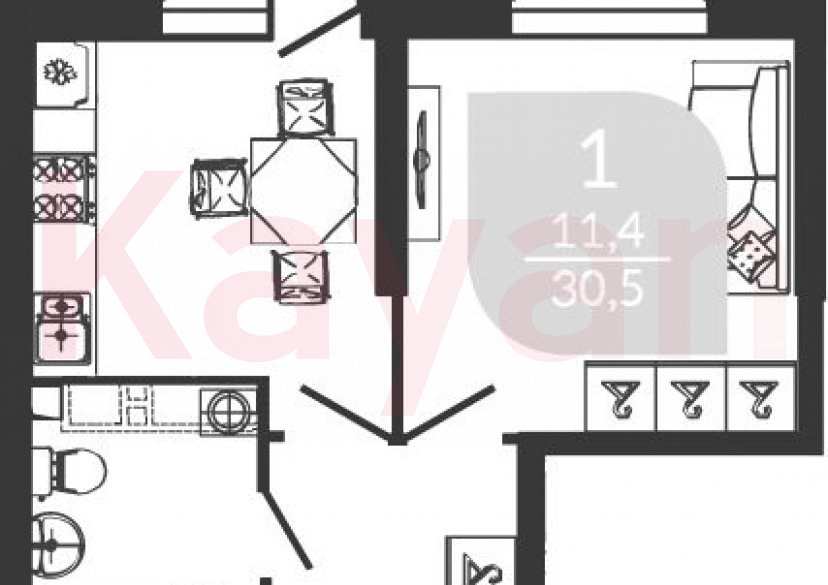 Продажа 1-комн. квартиры, 29.5 кв.м фото 0 Продажа 1-комн. квартиры, 29.5 кв.м фото 0
